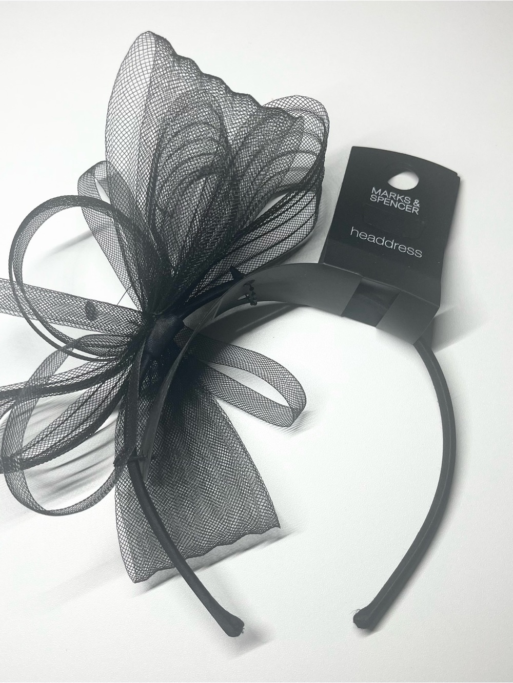 Marks & Spencer Black Mesh Bow Fascinator Headband